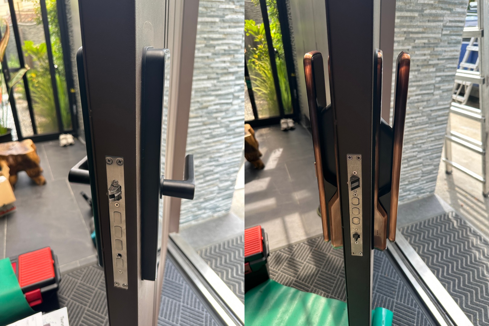 左邊是加一智聯ARIES防水電子鎖，左邊是 Philips 飛利浦9300